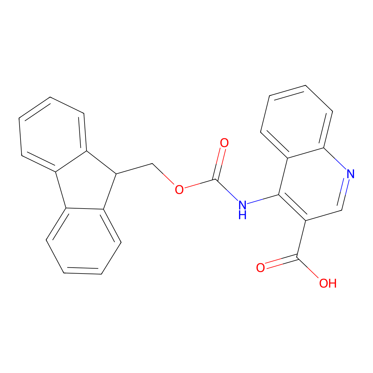 4-({[(9H-fluoren-9-yl)methoxy]carbonyl}amino)quinoline-3-carboxylic acid molecular structure, CAS 2243506-87-6
