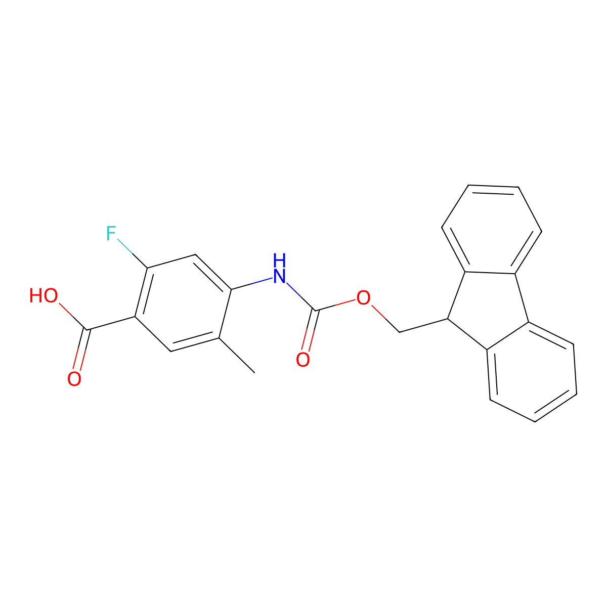 4-({[(9H-fluoren-9-yl)methoxy]carbonyl}amino)-2-fluoro-5-methylbenzoic acid molecular structure, CAS 2243506-88-7