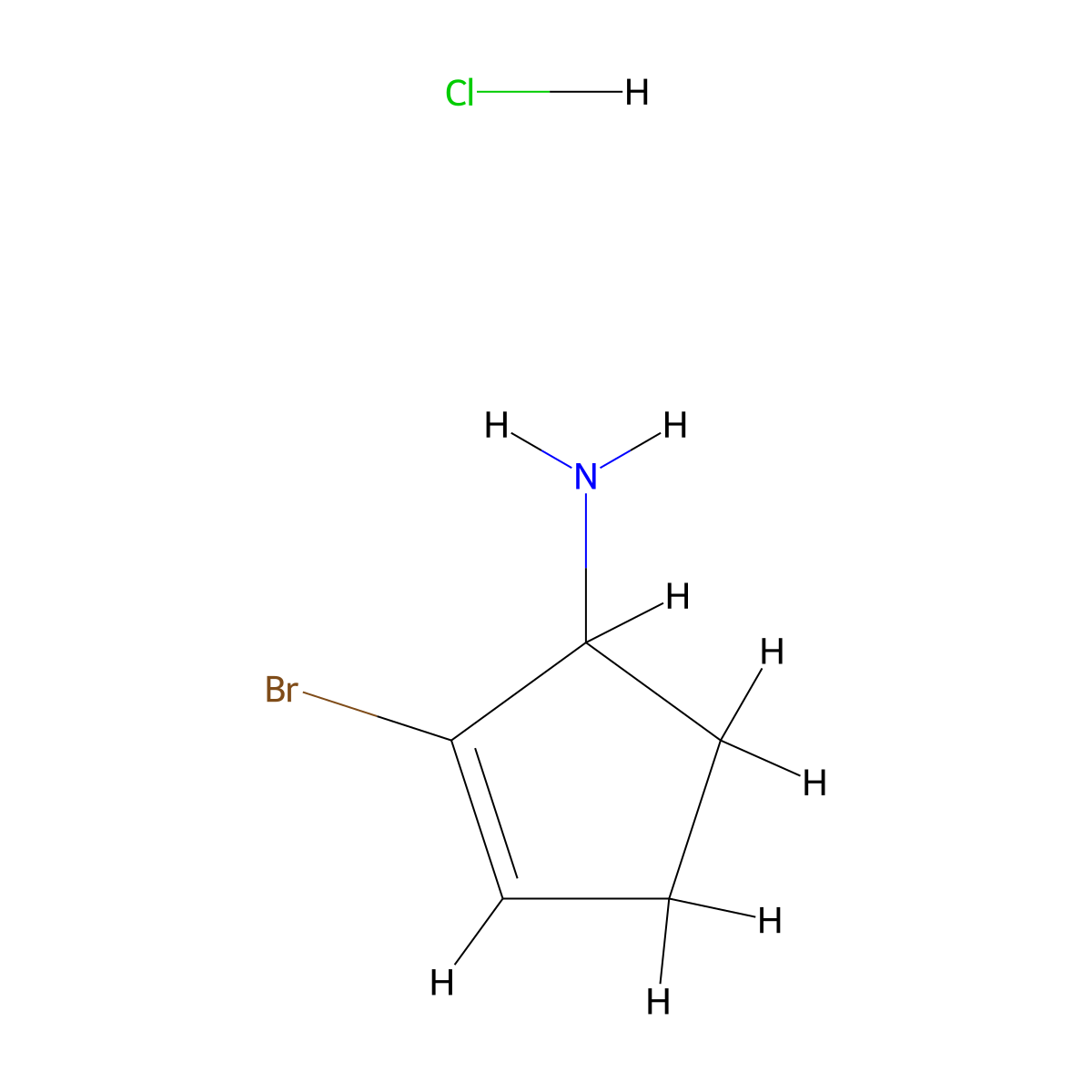 2-Bromocyclopent-2-en-1-amine hydrochloride molecular structure, CAS 2243506-92-3