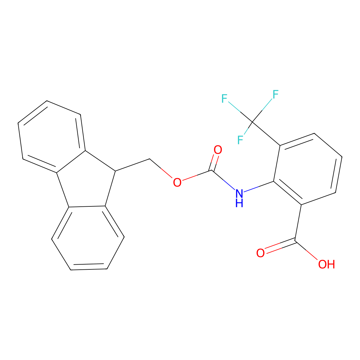 2-({[(9H-fluoren-9-yl)methoxy]carbonyl}amino)-3-(trifluoromethyl)benzoic acid molecular structure, CAS 2243506-99-0