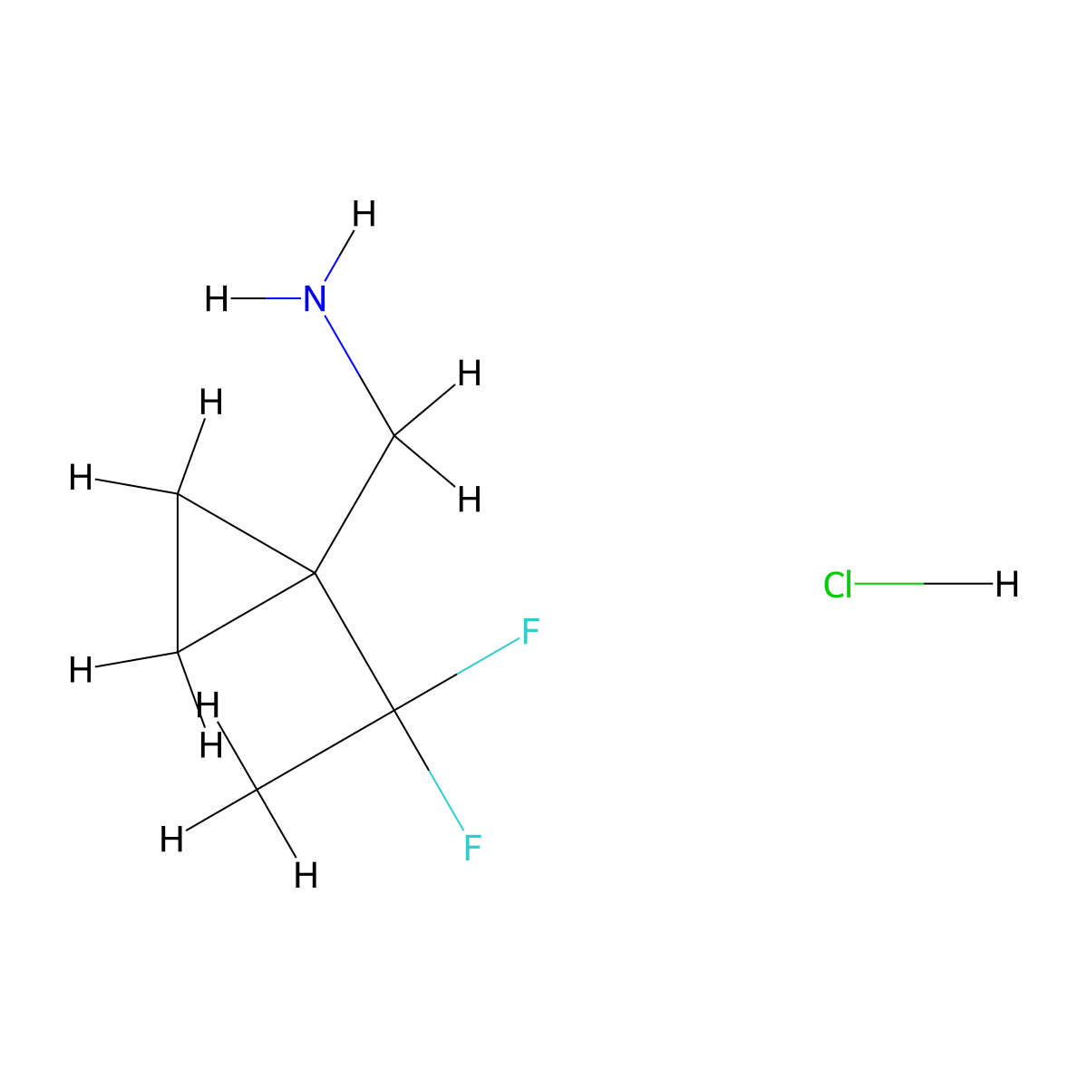 [1-(1,1-Difluoroethyl)cyclopropyl]methanamine hydrochloride molecular structure, CAS 2243507-06-2