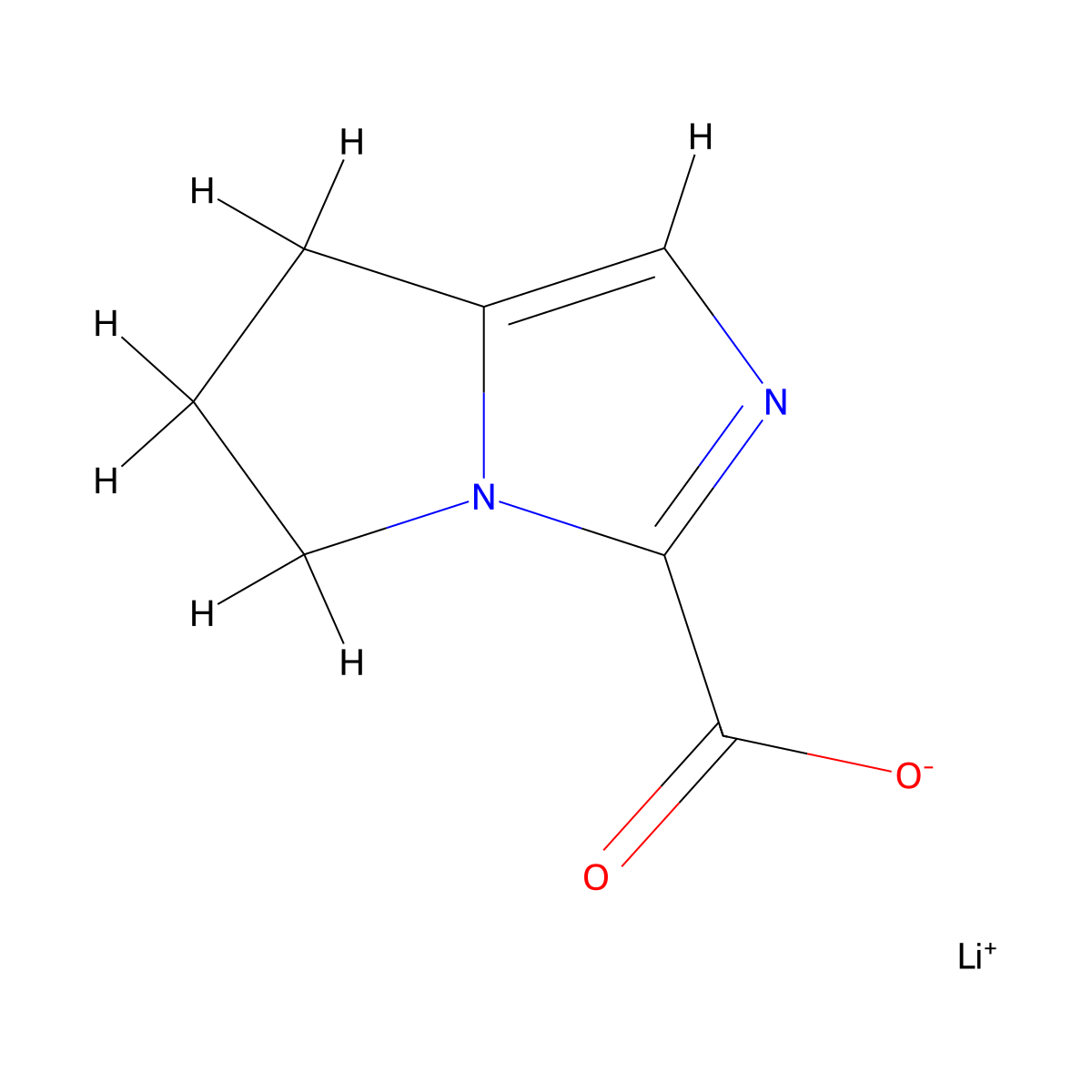 lithium(1+) ion 5H,6H,7H-pyrrolo[1,2-c]imidazole-3-carboxylate molecular structure, CAS 2243507-17-5