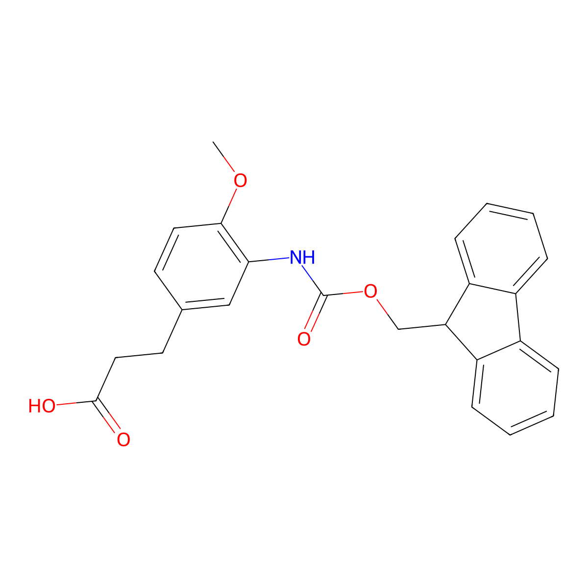 3-[3-({[(9H-fluoren-9-yl)methoxy]carbonyl}amino)-4-methoxyphenyl]propanoic acid molecular structure, CAS 2243507-23-3