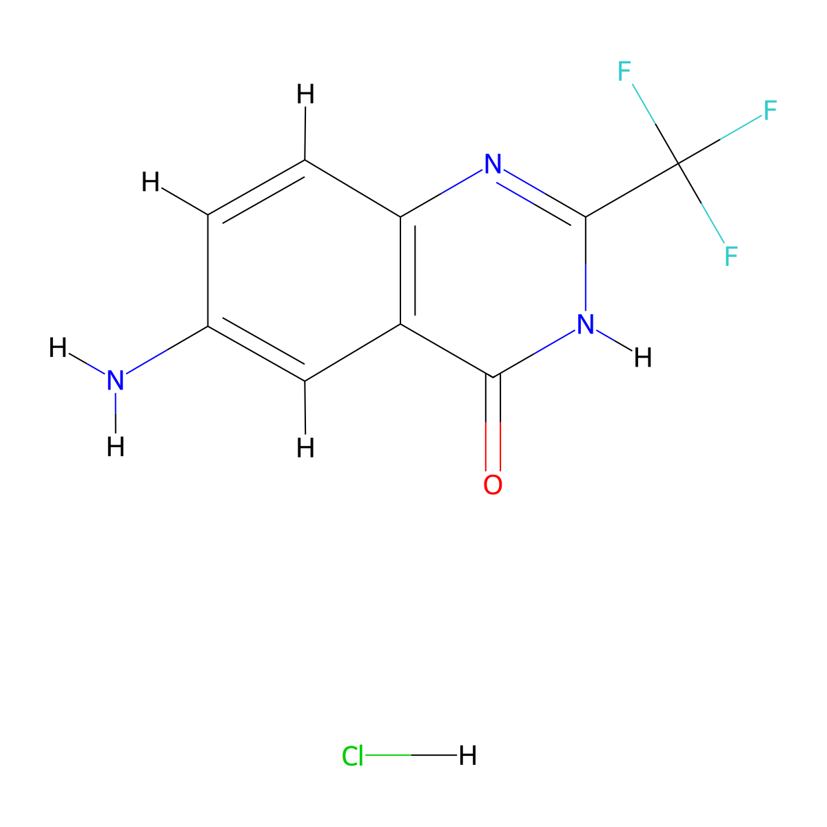 6-Amino-2-(trifluoromethyl)-1,4-dihydroquinazolin-4-one hydrochloride molecular structure, CAS 2243507-24-4