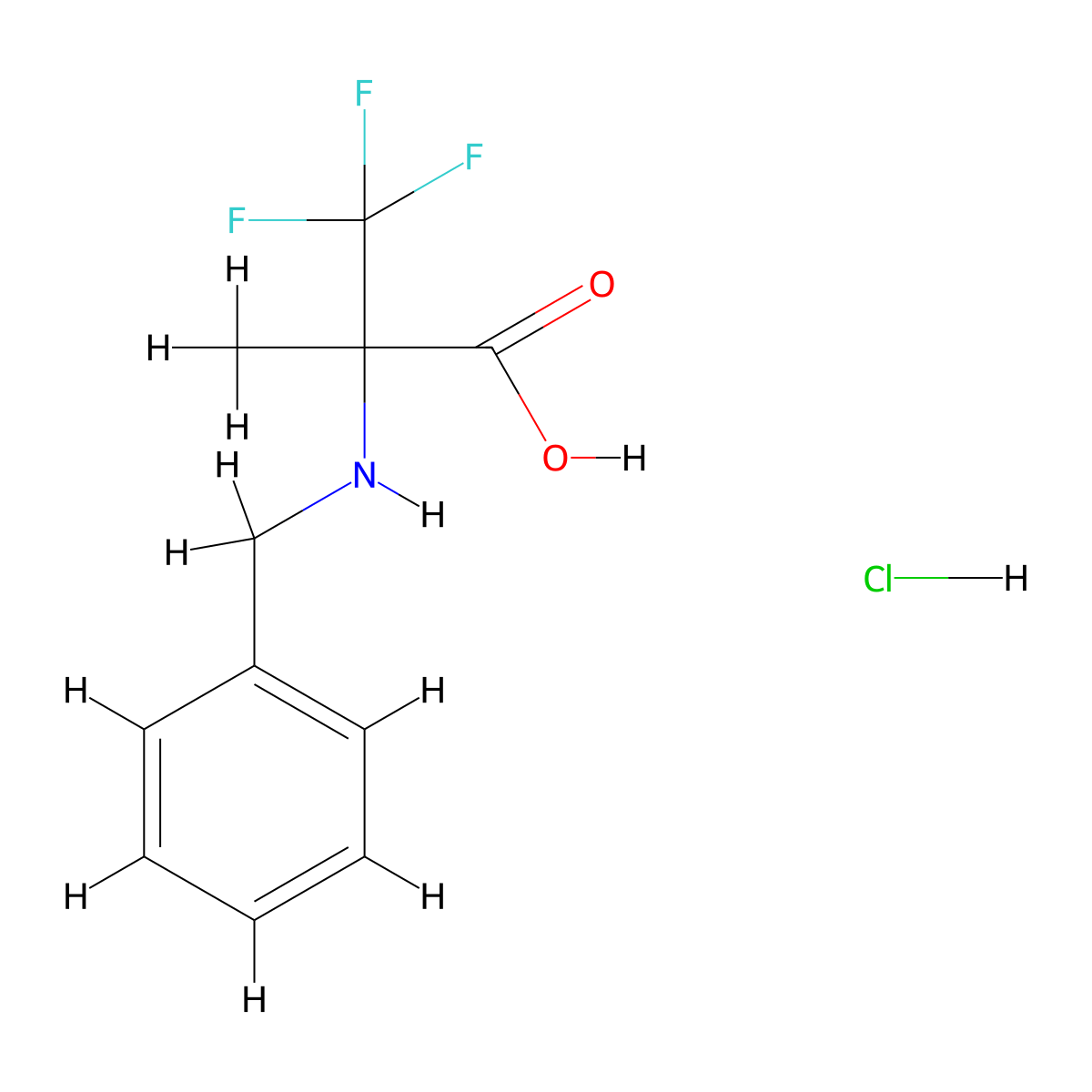 2-(Benzylamino)-3,3,3-trifluoro-2-methylpropanoic acid hydrochloride molecular structure, CAS 2243507-25-5