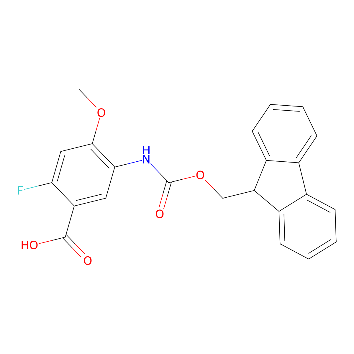 5-({[(9H-fluoren-9-yl)methoxy]carbonyl}amino)-2-fluoro-4-methoxybenzoic acid molecular structure, CAS 2243507-28-8