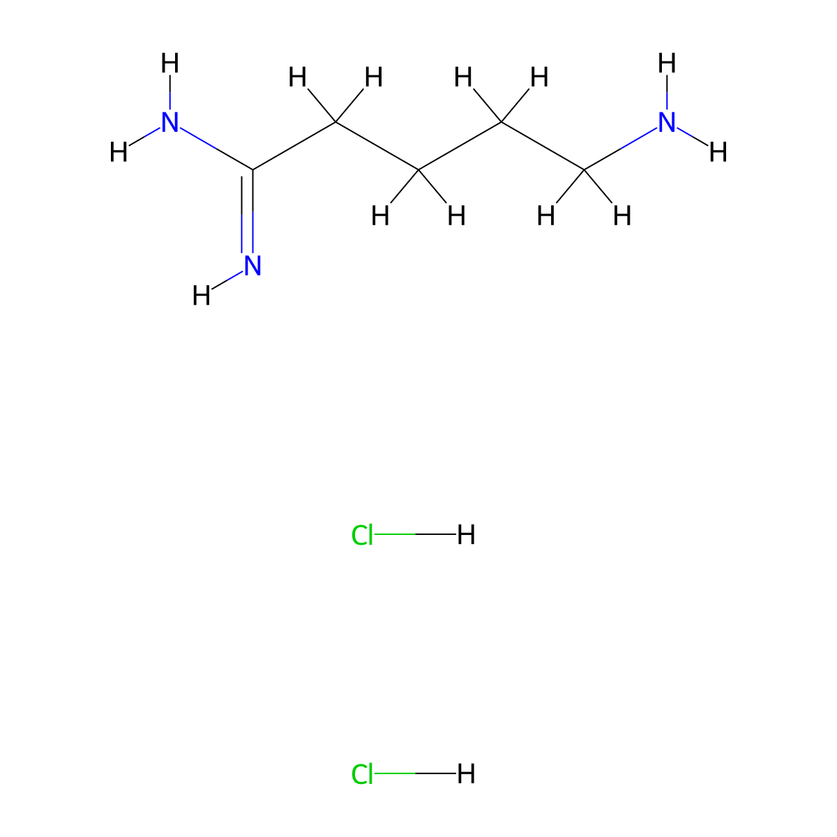 5-Aminopentanimidamide dihydrochloride molecular structure, CAS 2243507-29-9