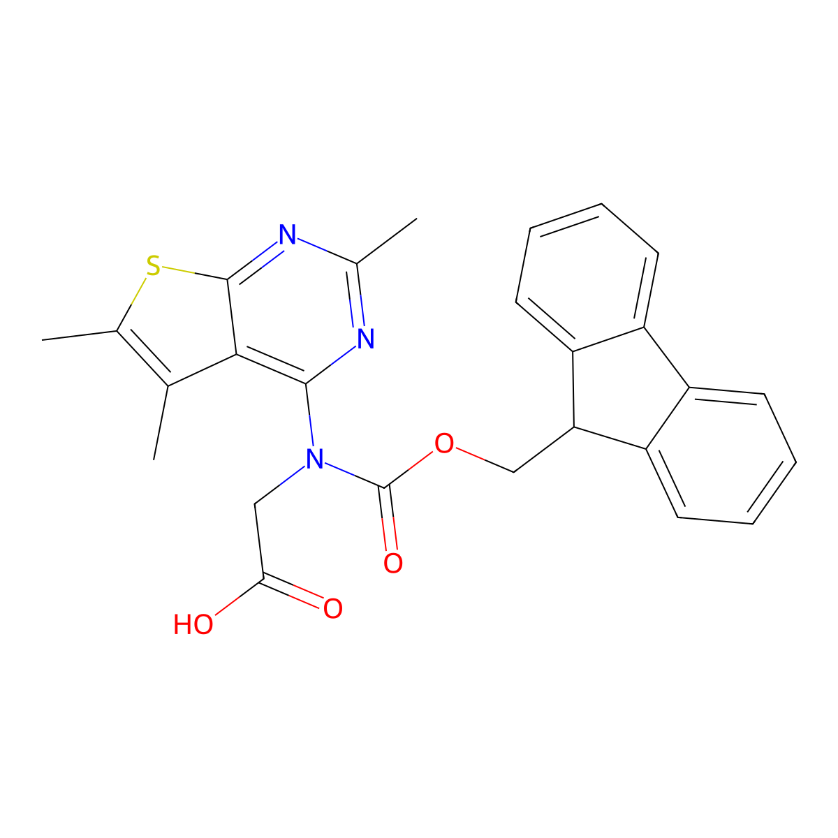 2-({[(9H-fluoren-9-yl)methoxy]carbonyl}({trimethylthieno[2,3-d]pyrimidin-4-yl})amino)acetic acid molecular structure, CAS 2243507-30-2