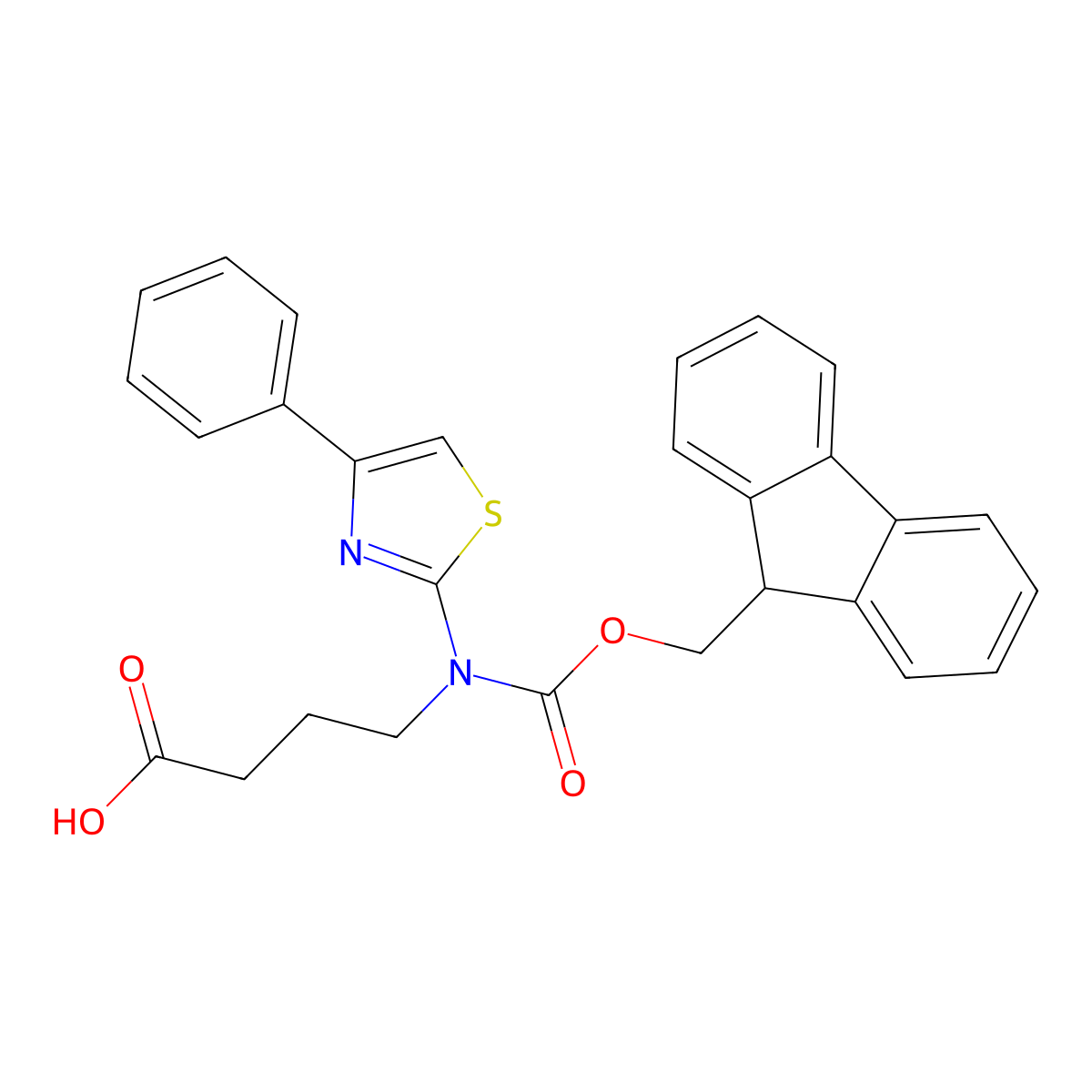 4-({[(9H-fluoren-9-yl)methoxy]carbonyl}(4-phenyl-1,3-thiazol-2-yl)amino)butanoic acid molecular structure, CAS 2243507-33-5