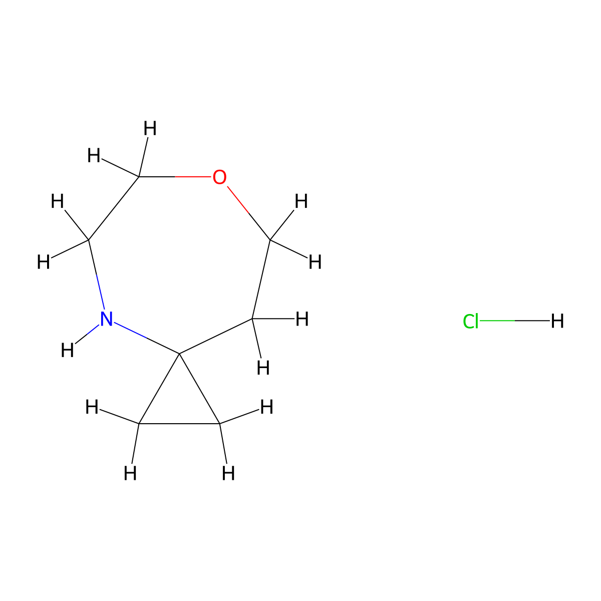 7-Oxa-4-azaspiro(2.6)nonane hydrochloride molecular structure, CAS 2243507-34-6