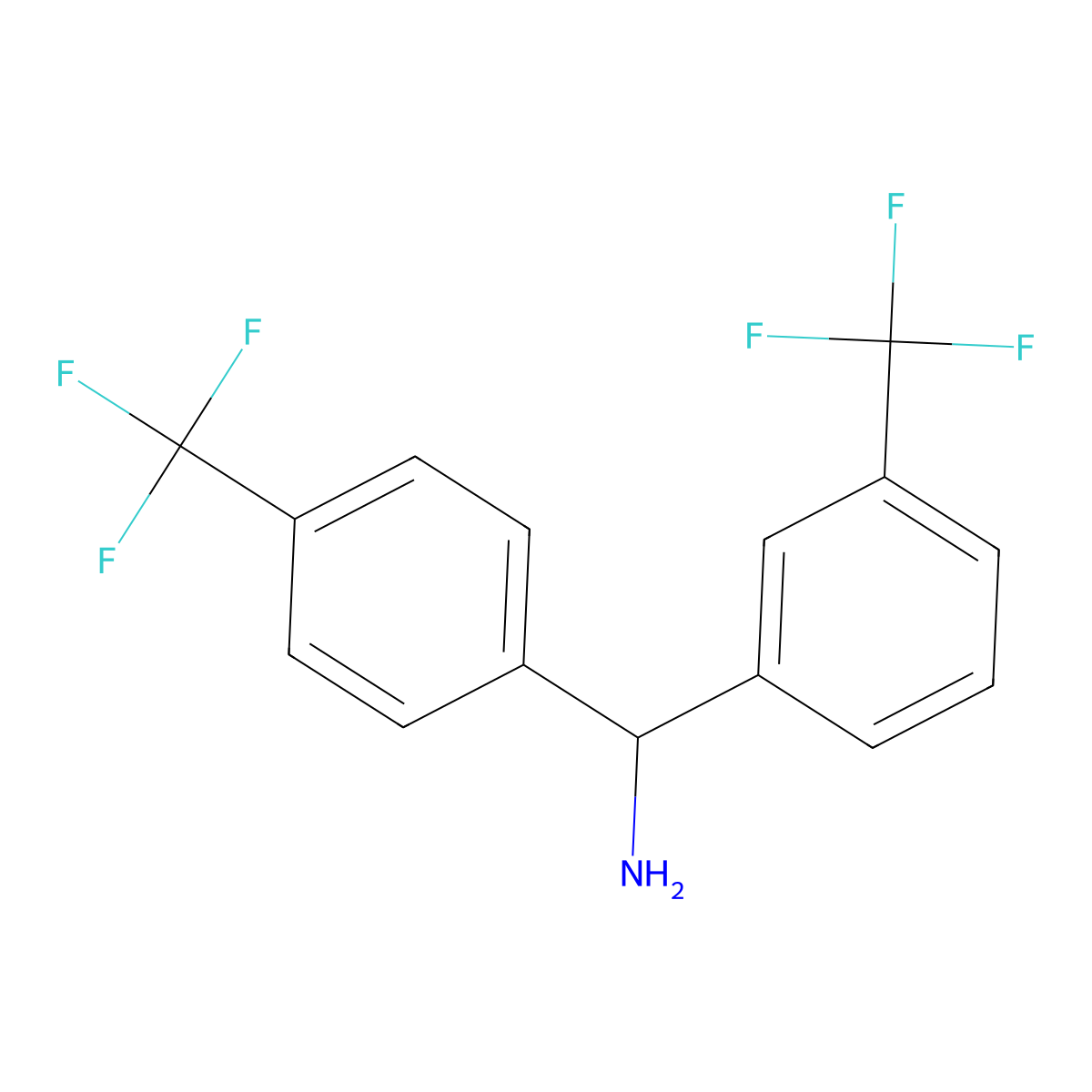 1-[3-(Trifluoromethyl)phenyl]-1-[4-(trifluoromethyl)phenyl]methanamine molecular structure, CAS 2243507-46-0