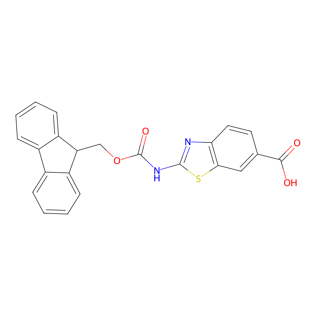 2-({[(9H-fluoren-9-yl)methoxy]carbonyl}amino)-1,3-benzothiazole-6-carboxylic acid molecular structure, CAS 2243507-49-3