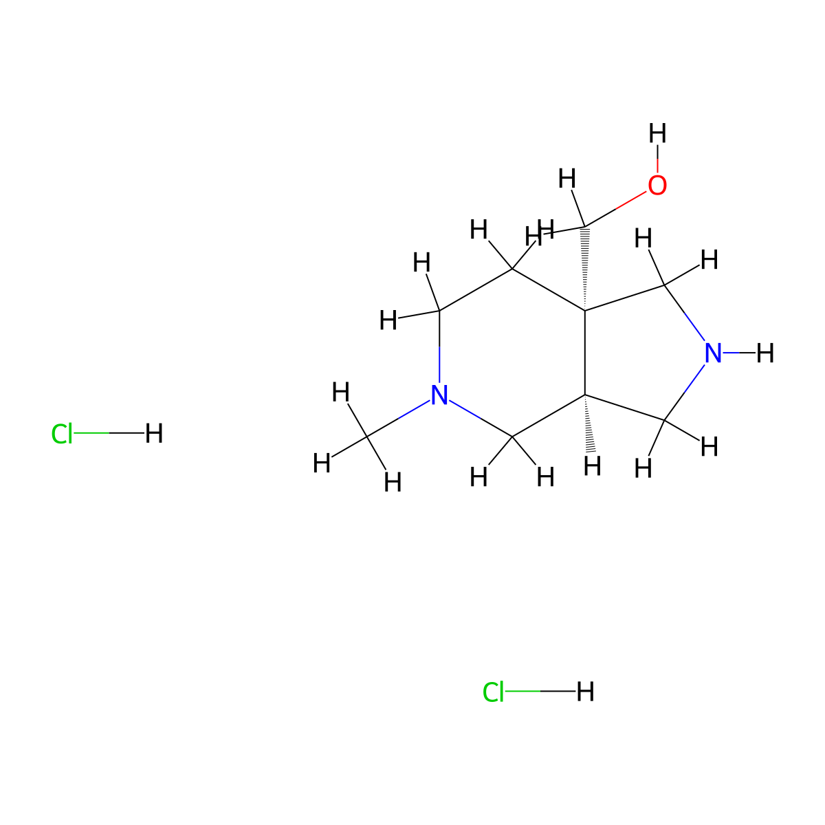 rel-(3aS,7aS)-(5-Methyloctahydro-7aH-pyrrolo[3,4-c]pyridin-7a-yl)methanol dihydrochloride molecular structure, CAS 2243507-51-7
