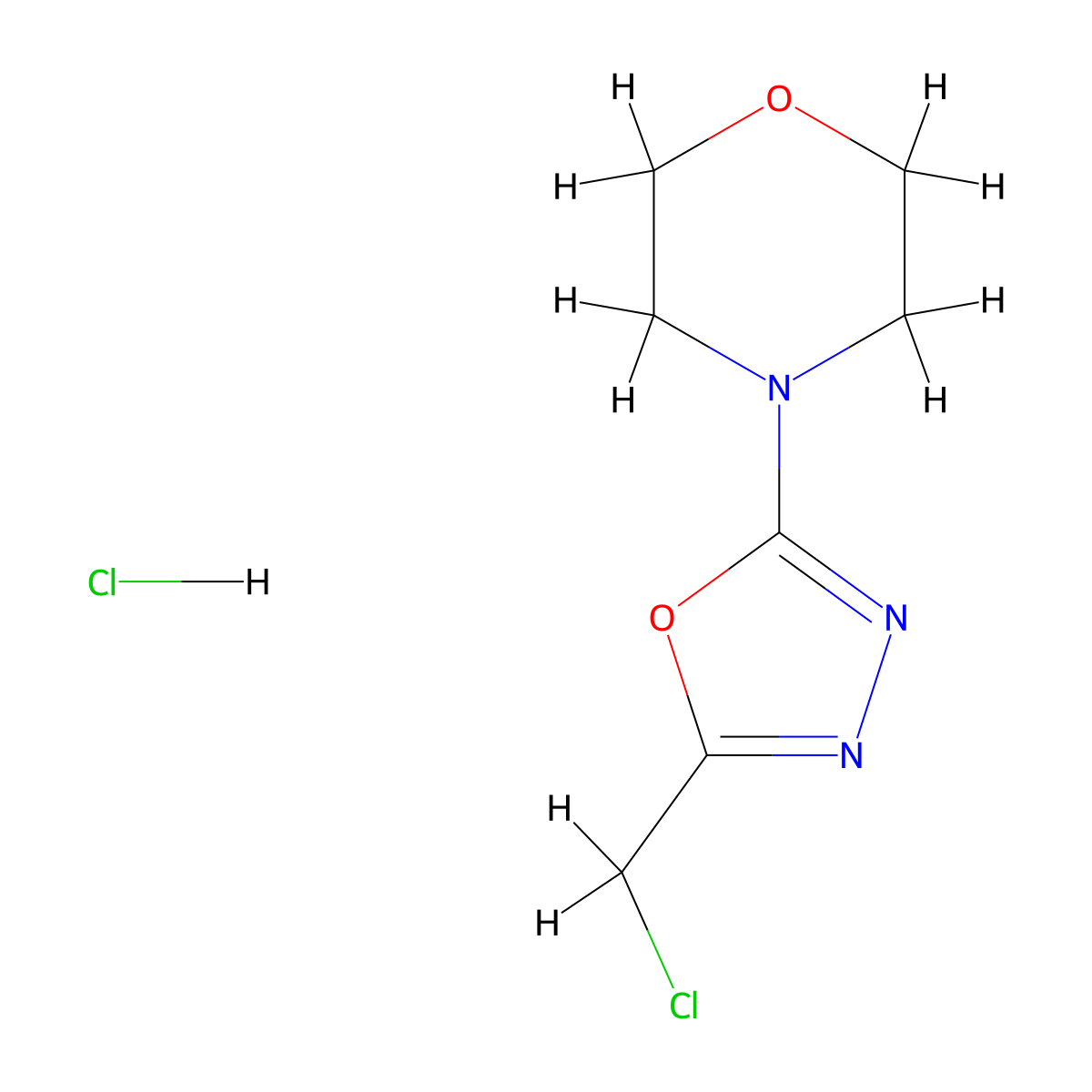 4-[5-(Chloromethyl)-1,3,4-oxadiazol-2-yl]morpholine hydrochloride molecular structure, CAS 2243507-52-8