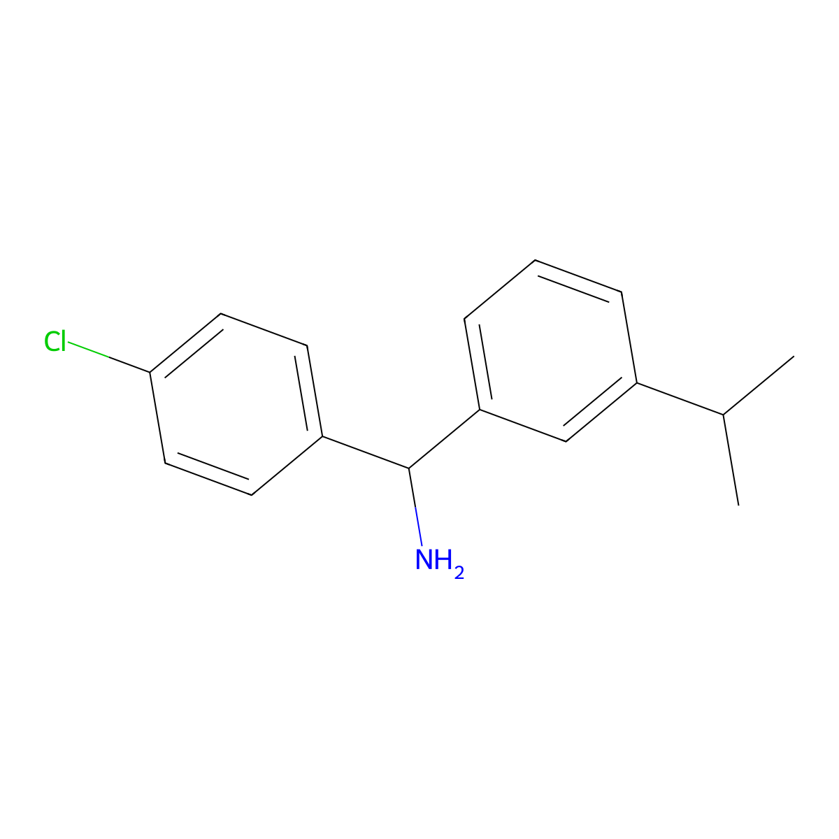 1-(4-Chlorophenyl)-1-[3-(propan-2-yl)phenyl]methanamine molecular structure, CAS 2243507-61-9