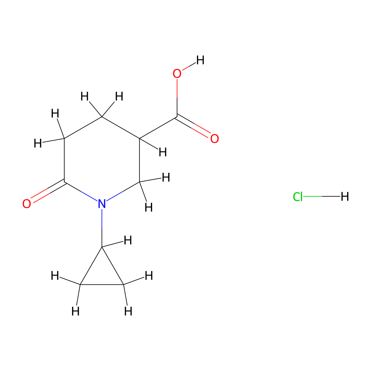 1-Cyclopropyl-6-oxopiperidine-3-carboxylic acid hydrochloride molecular structure, CAS 2243507-64-2