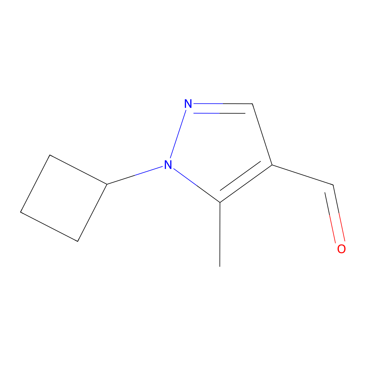 1-cyclobutyl-5-methyl-1H-pyrazole-4-carbaldehyde molecular structure, CAS 2243507-75-5