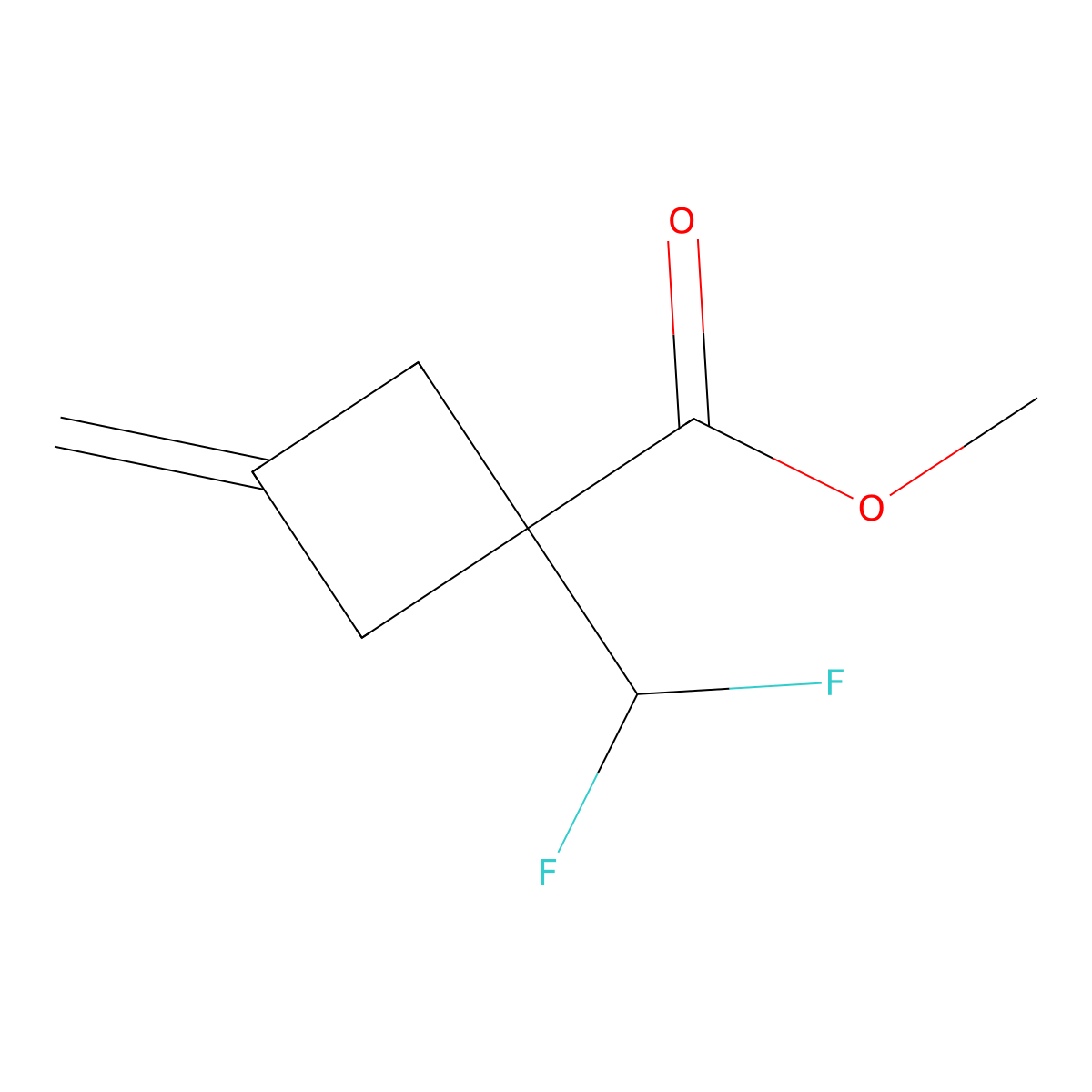 Methyl 1-(difluoromethyl)-3-methylidenecyclobutane-1-carboxylate molecular structure, CAS 2243507-77-7