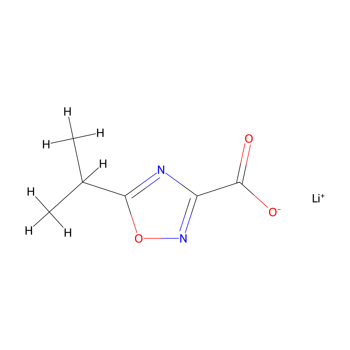 Lithium;5-propan-2-yl-1,2,4-oxadiazole-3-carboxylate molecular structure, CAS 2243507-81-3