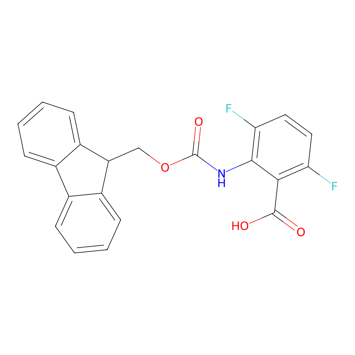 2-({[(9H-fluoren-9-yl)methoxy]carbonyl}amino)-3,6-difluorobenzoic acid molecular structure, CAS 2243507-97-1