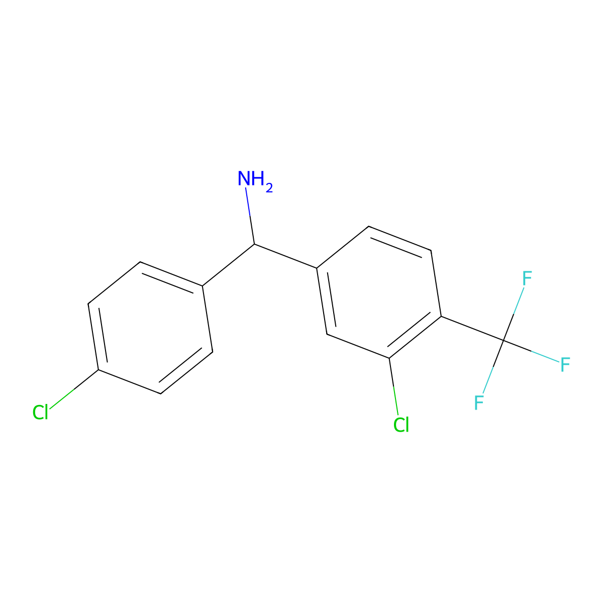[3-Chloro-4-(trifluoromethyl)phenyl](4-chlorophenyl)methanamine molecular structure, CAS 2243507-98-2
