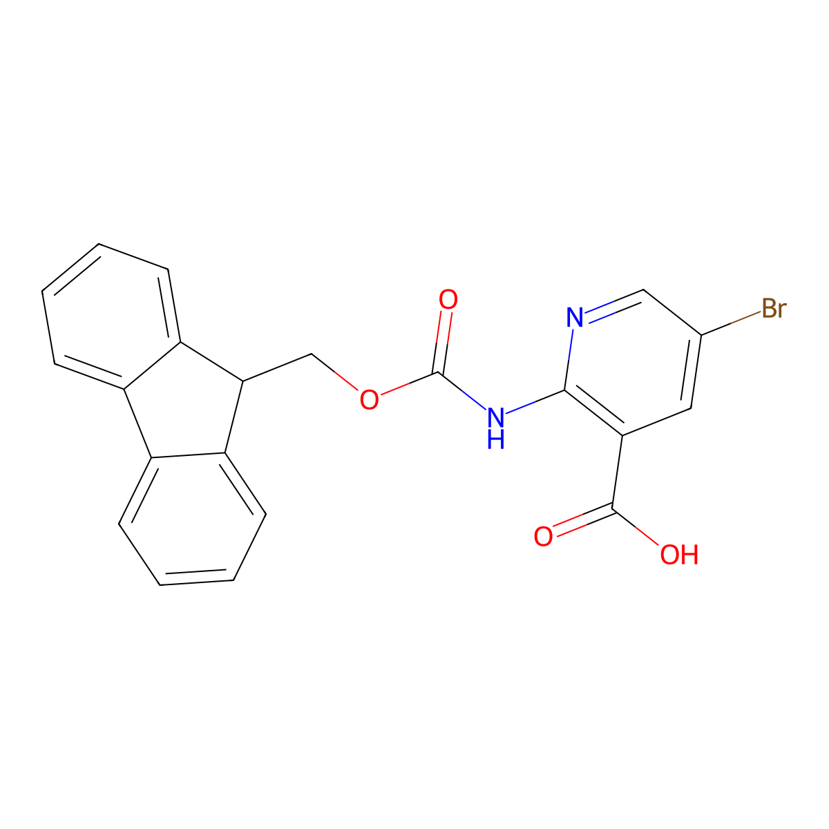 5-bromo-2-({[(9H-fluoren-9-yl)methoxy]carbonyl}amino)pyridine-3-carboxylic acid molecular structure, CAS 2243508-00-9