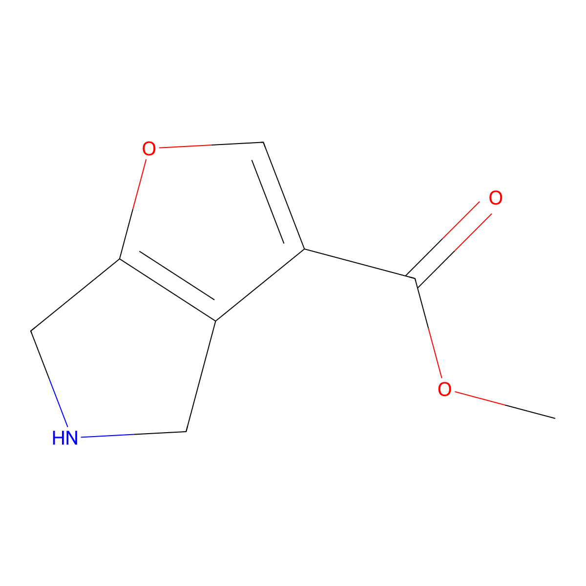 methyl 4H,5H,6H-furo[2,3-c]pyrrole-3-carboxylate molecular structure, CAS 2243508-09-8