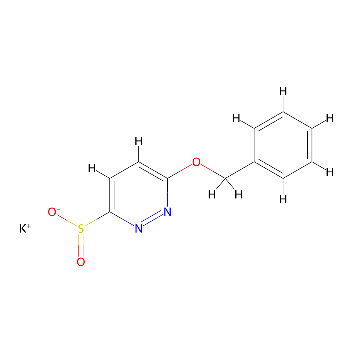 Potassium 6-(benzyloxy)pyridazine-3-sulfinate molecular structure, CAS 2243508-15-6