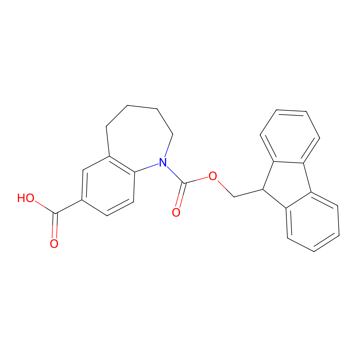 1-{[(9H-fluoren-9-yl)methoxy]carbonyl}-2,3,4,5-tetrahydro-1H-1-benzazepine-7-carboxylic acid molecular structure, CAS 2243508-16-7