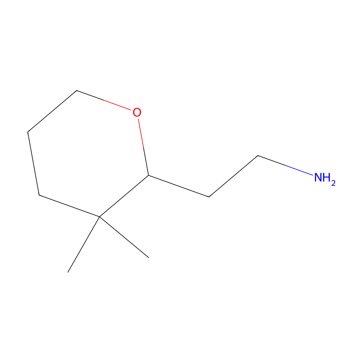 2-(3,3-Dimethyloxan-2-yl)ethan-1-amine molecular structure, CAS 2243508-18-9
