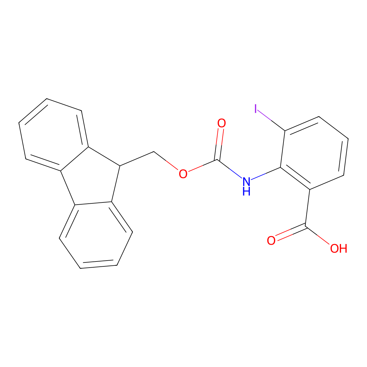 2-({[(9H-fluoren-9-yl)methoxy]carbonyl}amino)-3-iodobenzoic acid molecular structure, CAS 2243508-20-3