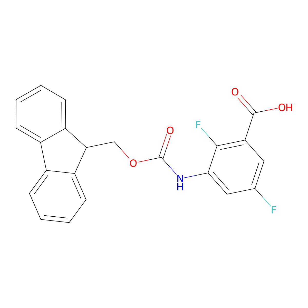 3-({[(9H-fluoren-9-yl)methoxy]carbonyl}amino)-2,5-difluorobenzoic acid molecular structure, CAS 2243508-23-6