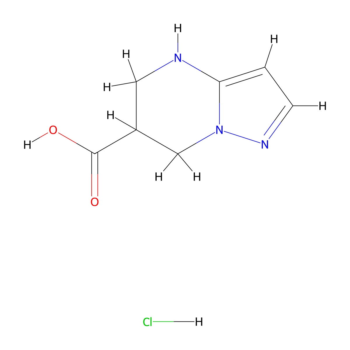 4H,5H,6H,7H-pyrazolo[1,5-a]pyrimidine-6-carboxylicacidhydrochloride molecular structure, CAS 2243508-27-0