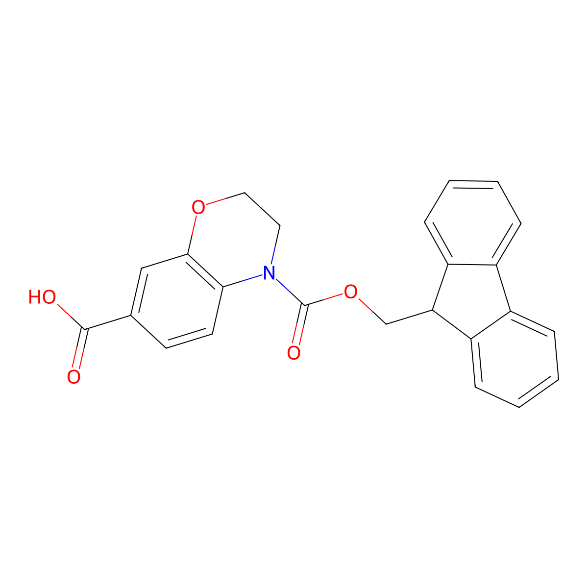 4-{[(9H-fluoren-9-yl)methoxy]carbonyl}-3,4-dihydro-2H-1,4-benzoxazine-7-carboxylic acid molecular structure, CAS 2243508-43-0