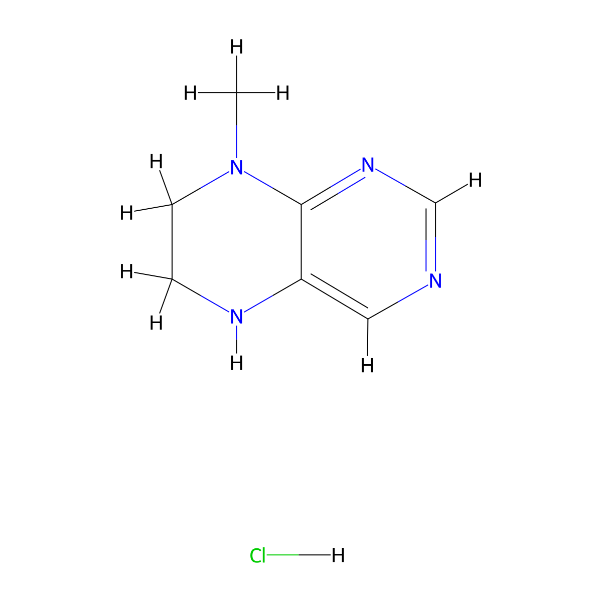 8-Methyl-5,6,7,8-tetrahydropteridine hydrochloride molecular structure, CAS 2243508-44-1