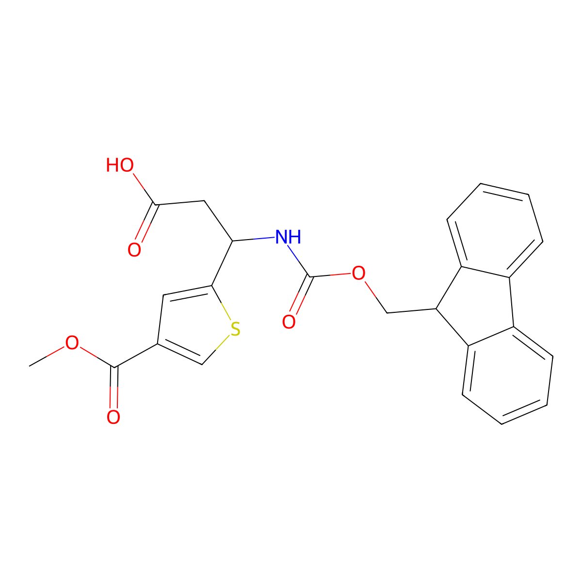 3-(9H-Fluoren-9-ylmethoxycarbonylamino)-3-(4-methoxycarbonylthiophen-2-yl)propanoic acid molecular structure, CAS 2243508-60-1