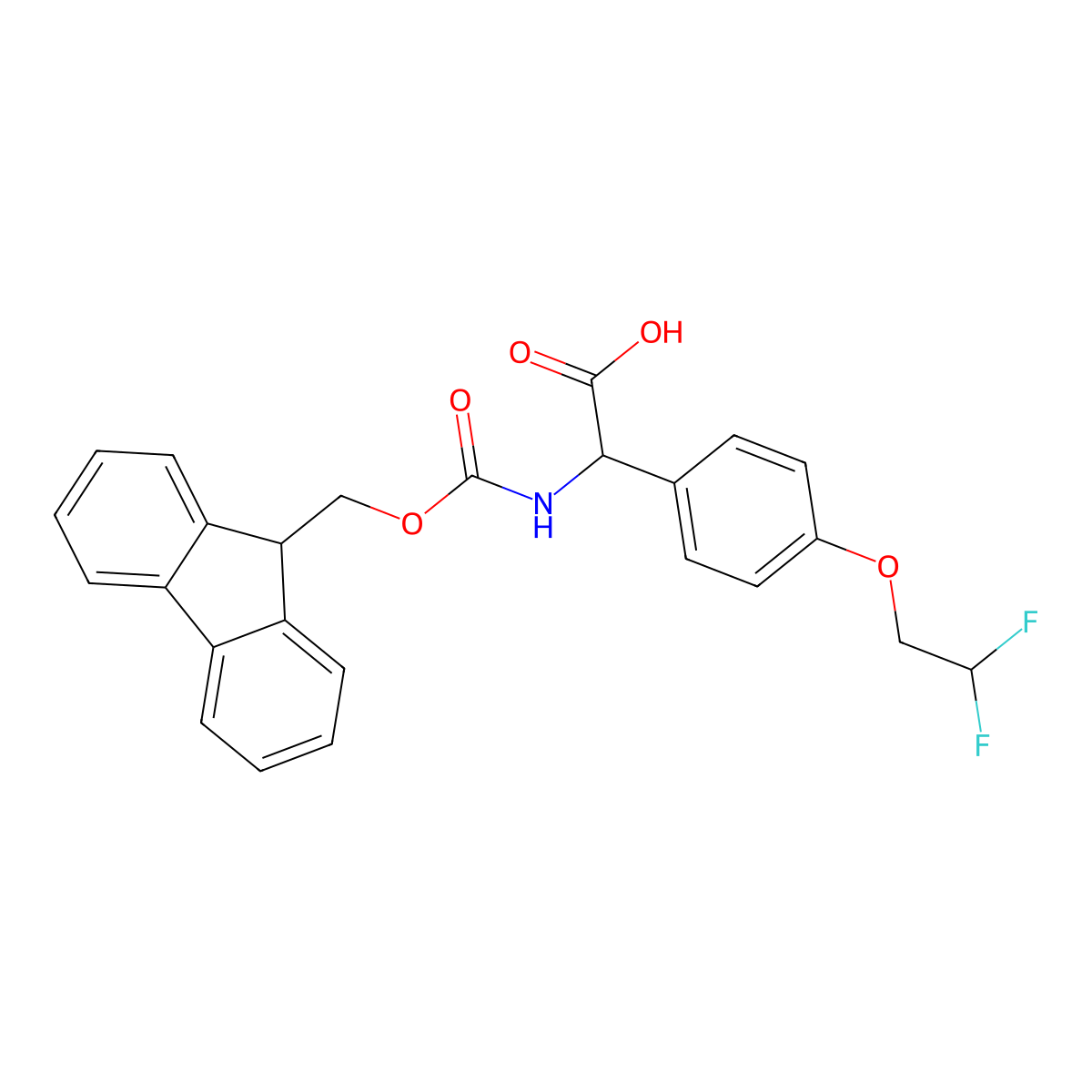 2-[4-(2,2-difluoroethoxy)phenyl]-2-({[(9H-fluoren-9-yl)methoxy]carbonyl}amino)acetic acid molecular structure, CAS 2243508-64-5