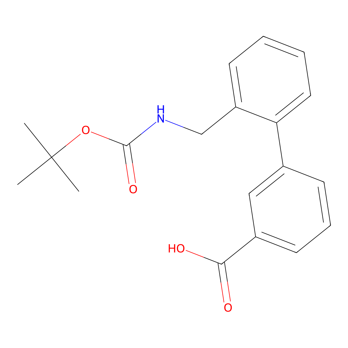 3-(2-((((Tert-butoxy)carbonyl)amino)methyl)phenyl)benzoic acid molecular structure, CAS 2243508-67-8