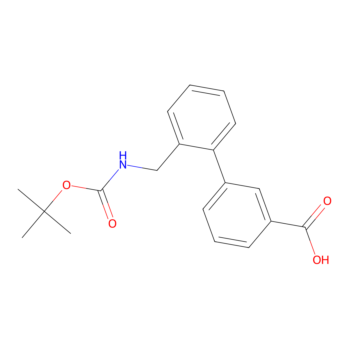 3-(2-((((Tert-butoxy)carbonyl)amino)methyl)phenyl)benzoic acid molecular structure, CAS 2243508-67-8