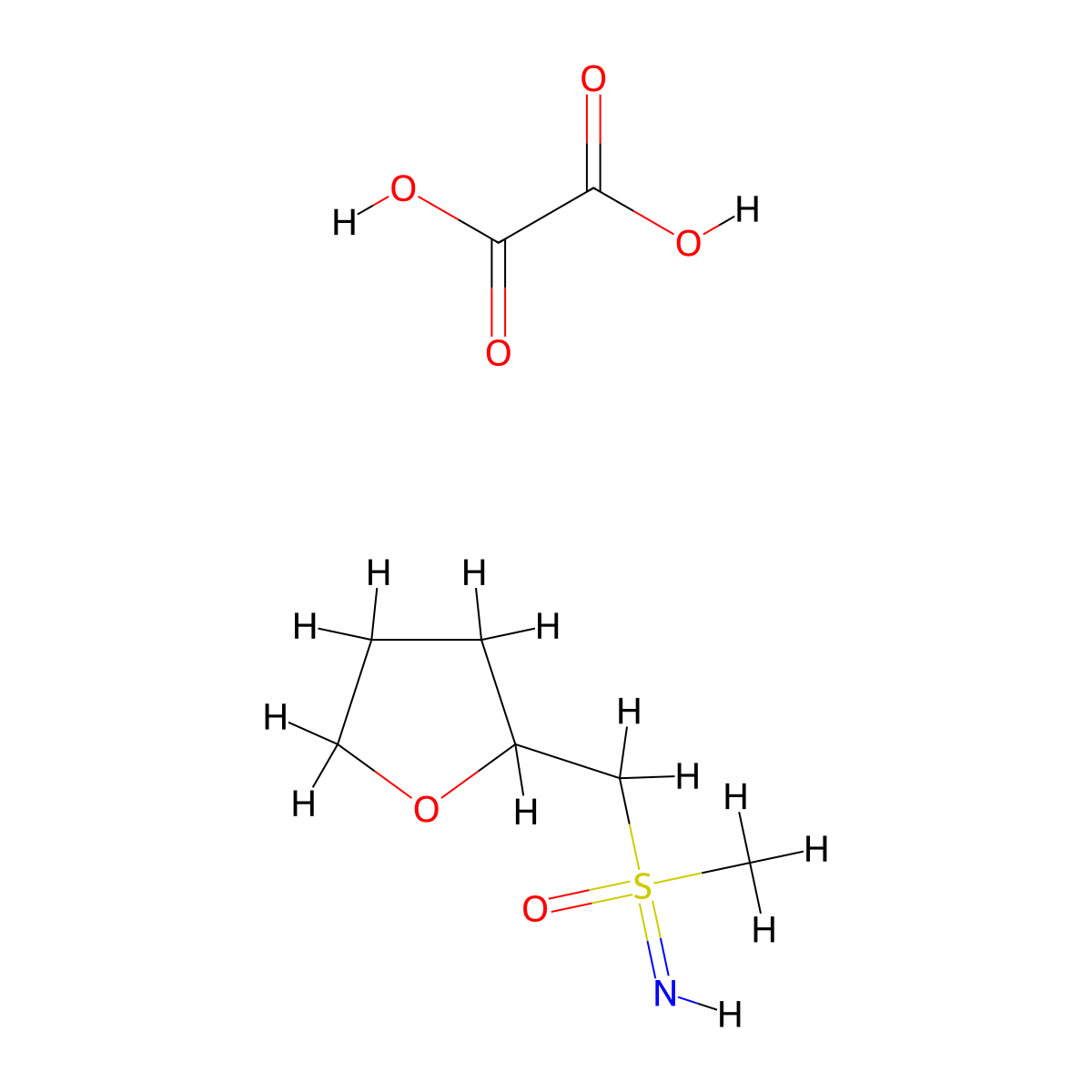 Imino(methyl)[(oxolan-2-yl)methyl]-lambda6-sulfanone,oxalicacid molecular structure, CAS 2243508-70-3