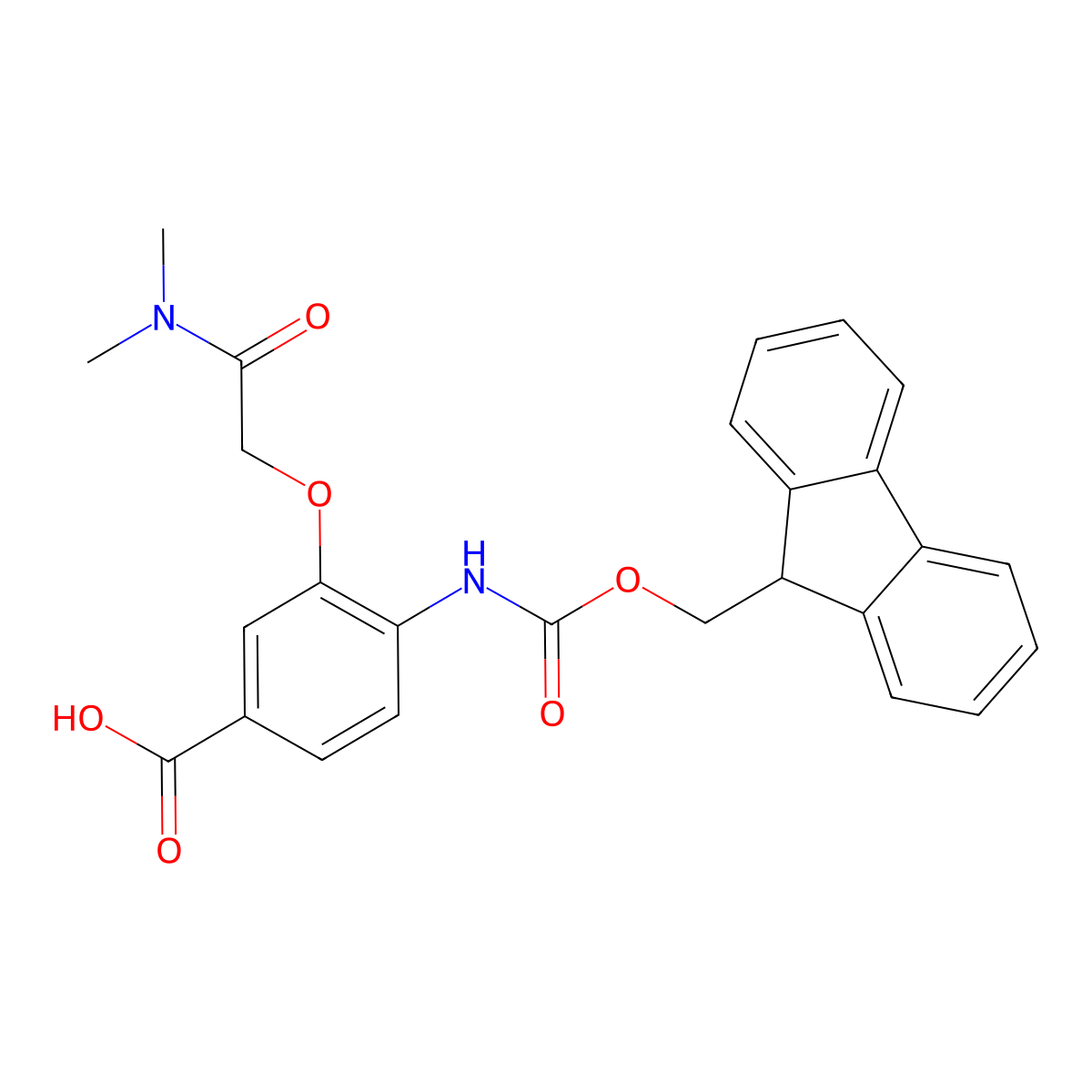 3-[(dimethylcarbamoyl)methoxy]-4-({[(9H-fluoren-9-yl)methoxy]carbonyl}amino)benzoic acid molecular structure, CAS 2243508-77-0