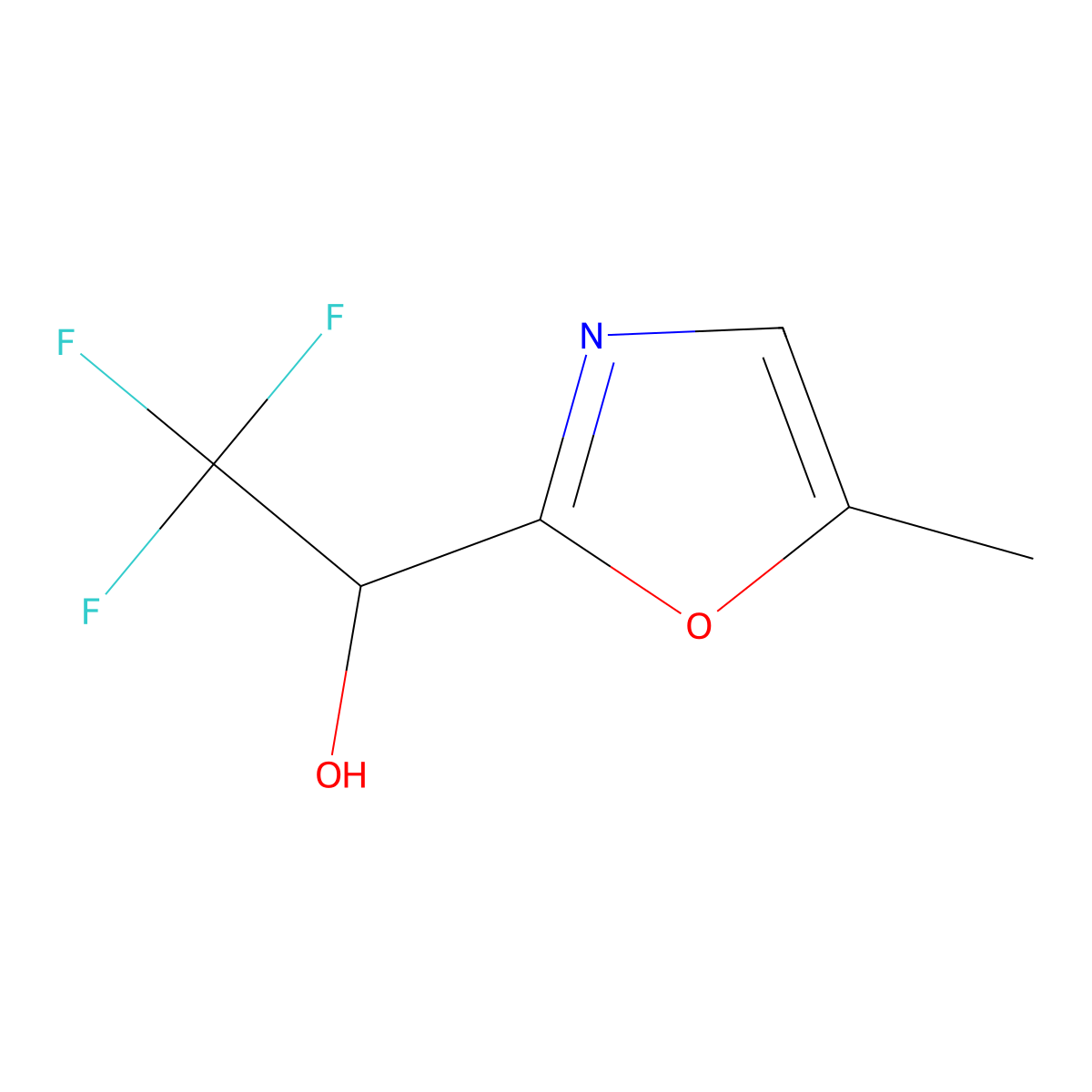 2,2,2-Trifluoro-1-(5-methyl-1,3-oxazol-2-yl)ethan-1-ol molecular structure, CAS 2243508-79-2