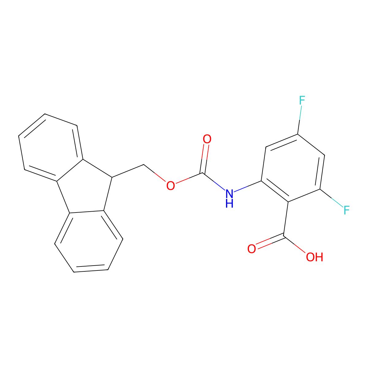 2-({[(9H-fluoren-9-yl)methoxy]carbonyl}amino)-4,6-difluorobenzoic acid molecular structure, CAS 2243508-83-8
