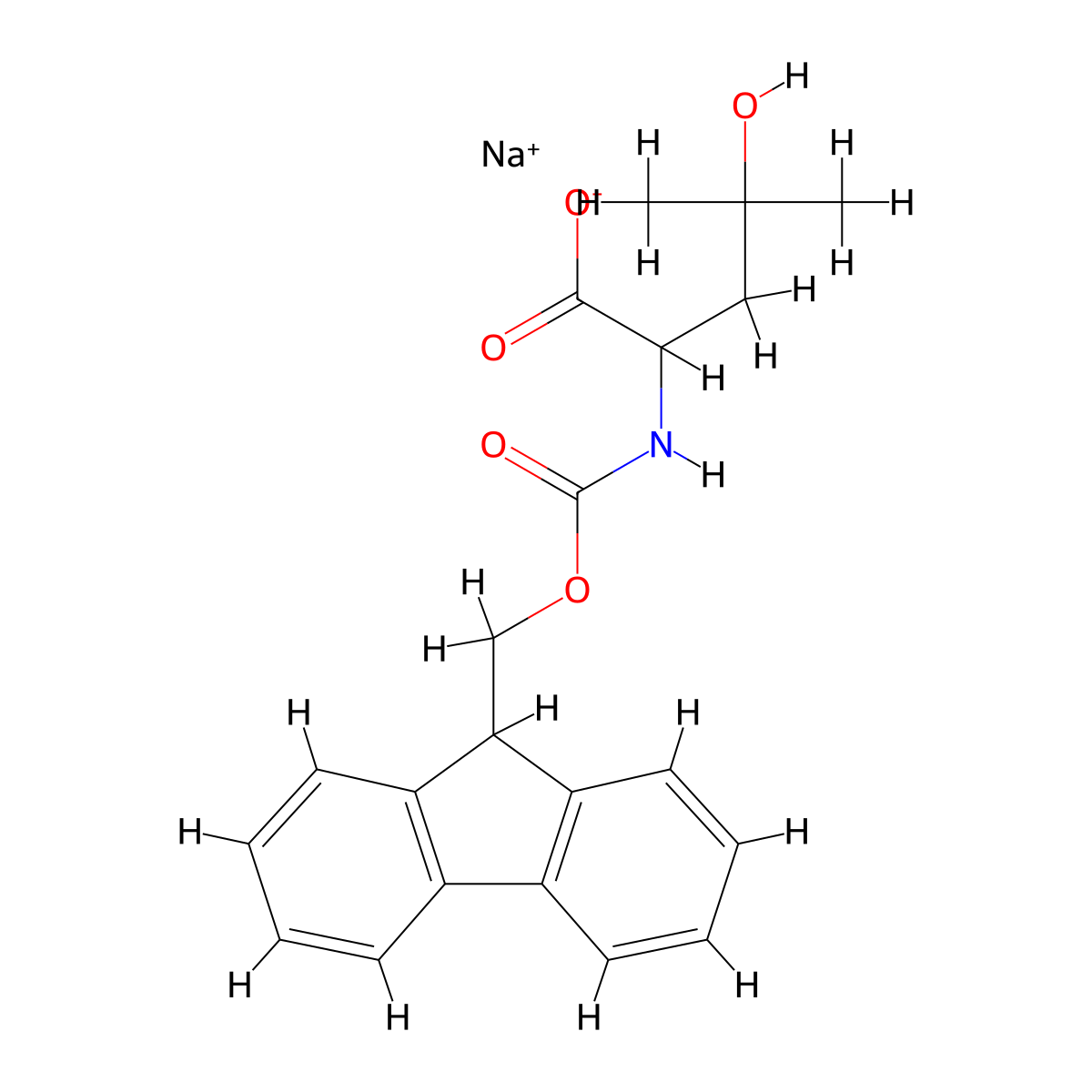 sodium 2-({[(9H-fluoren-9-yl)methoxy]carbonyl}amino)-4-hydroxy-4-methylpentanoate molecular structure, CAS 2243508-96-3