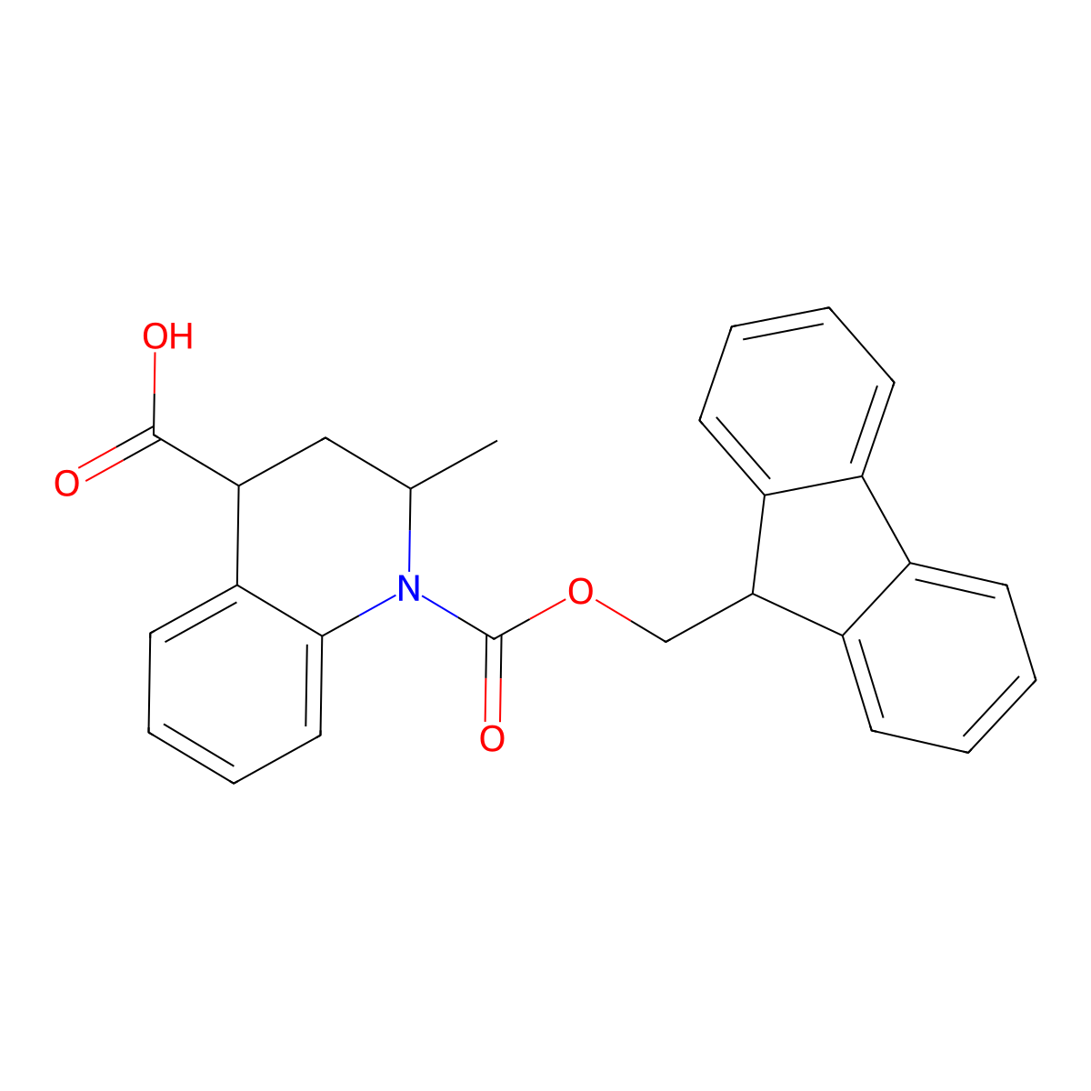 rac-(2R,4S)-1-{[(9H-fluoren-9-yl)methoxy]carbonyl}-2-methyl-1,2,3,4-tetrahydroquinoline-4-carboxylic acid molecular structure, CAS 2243509-21-7
