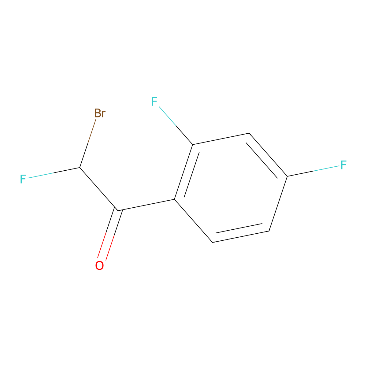 2-Bromo-1-(2,4-difluorophenyl)-2-fluoroethan-1-one molecular structure, CAS 2243509-25-1