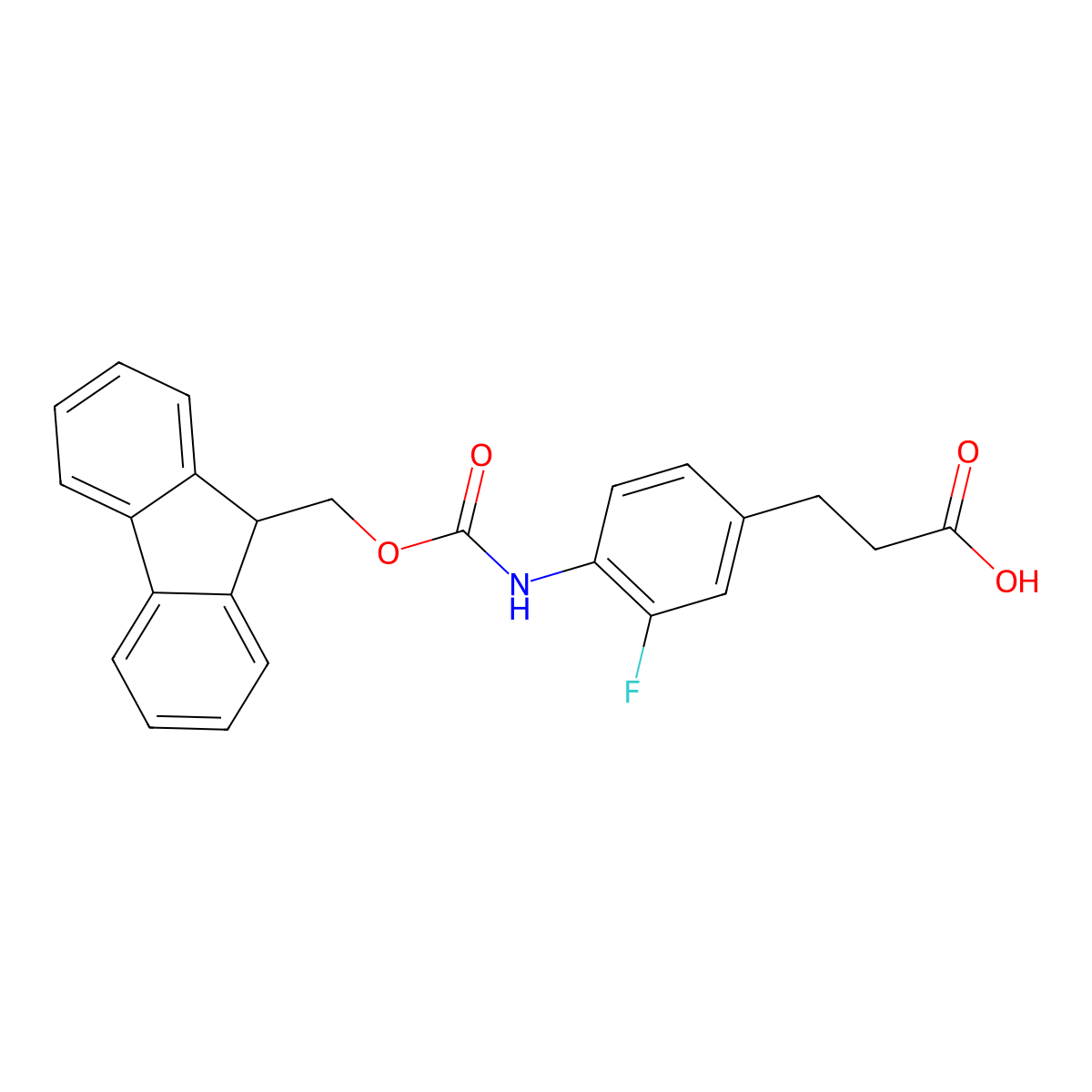 3-[4-({[(9H-fluoren-9-yl)methoxy]carbonyl}amino)-3-fluorophenyl]propanoic acid molecular structure, CAS 2243509-29-5