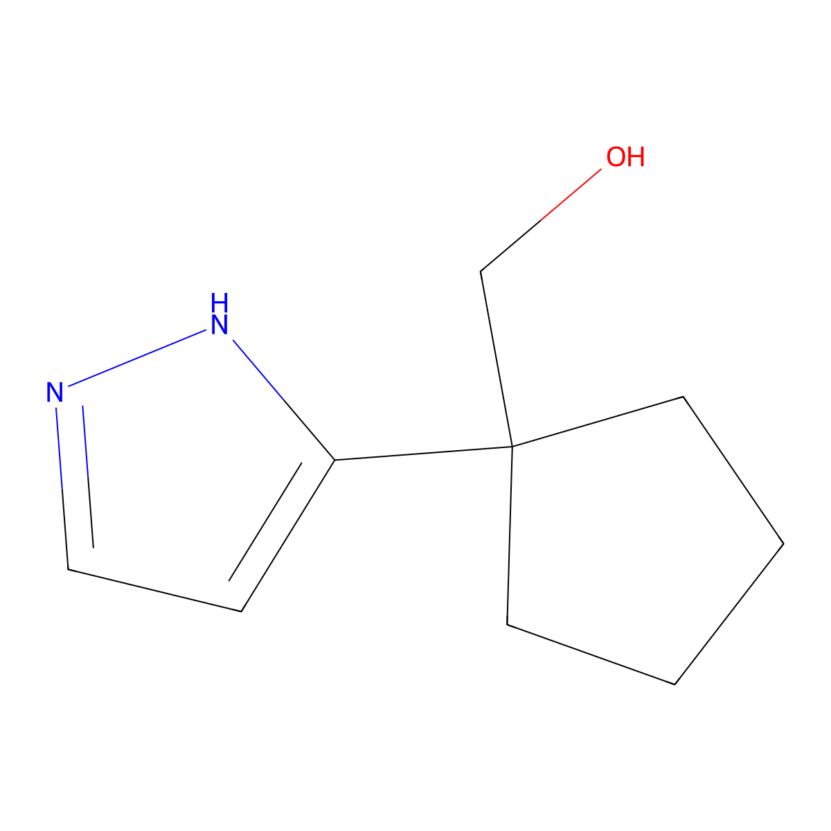[1-(1H-pyrazol-3-yl)cyclopentyl]methanol molecular structure, CAS 2243509-30-8