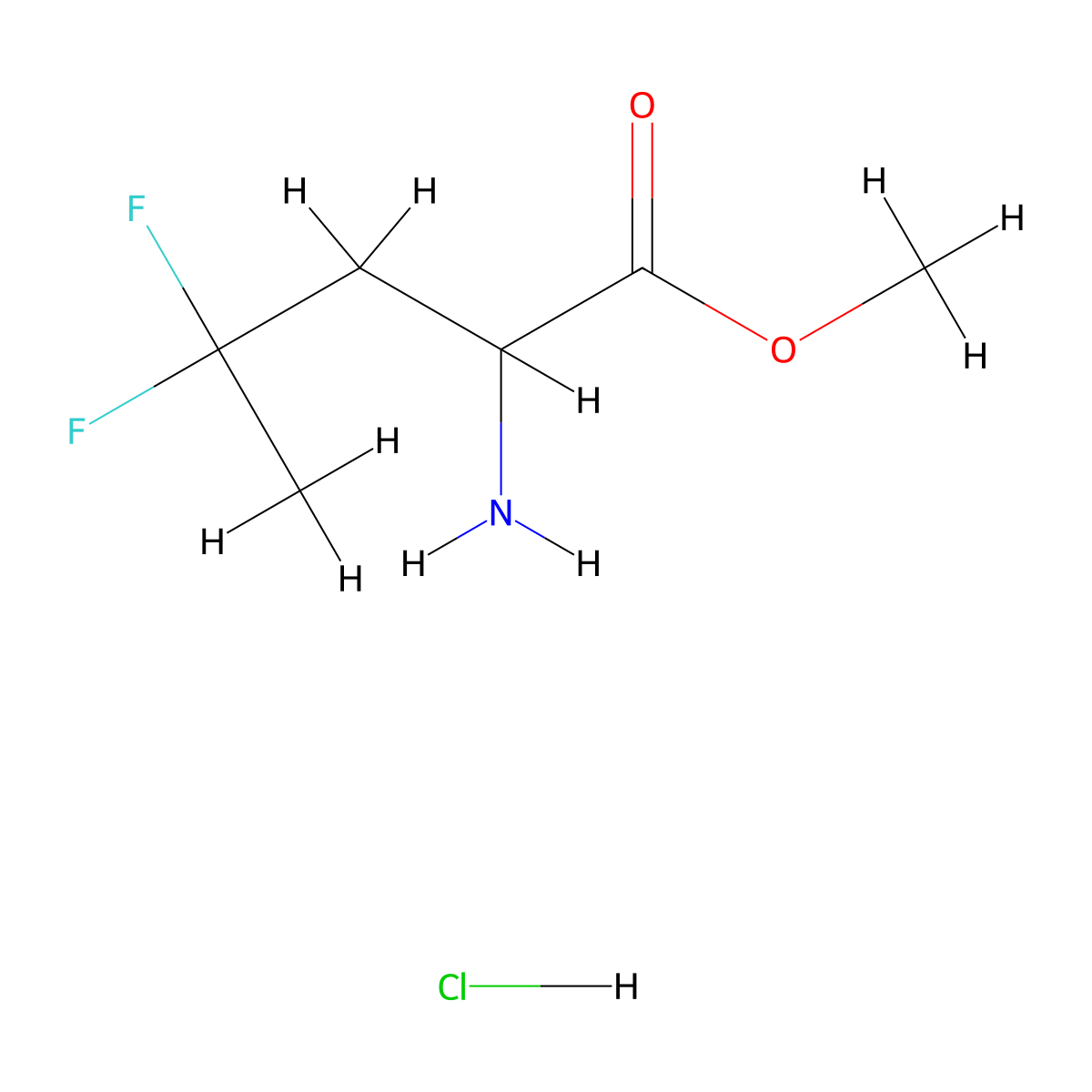 Methyl 2-amino-4,4-difluoropentanoate hydrochloride molecular structure, CAS 2243509-31-9