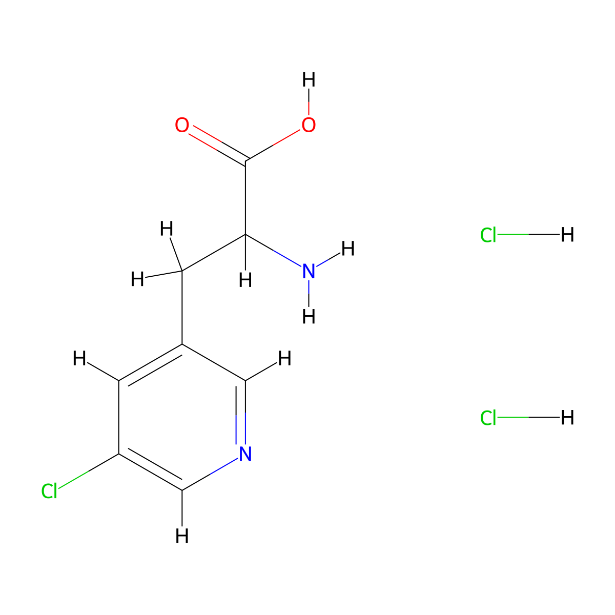 2-Amino-3-(5-chloropyridin-3-yl)propanoic acid dihydrochloride molecular structure, CAS 2243509-33-1